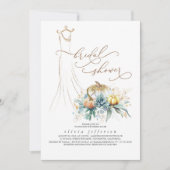 Succulents Greenery Pumpkins Dress Vrijgezellenfee Kaart (Voorkant)