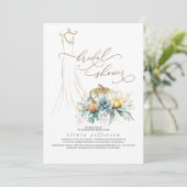 Succulents Greenery Pumpkins Dress Vrijgezellenfee Kaart (Staand voorkant)