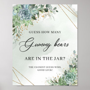 Succulents greenery raden hoeveel Beer er aan Gumm Poster