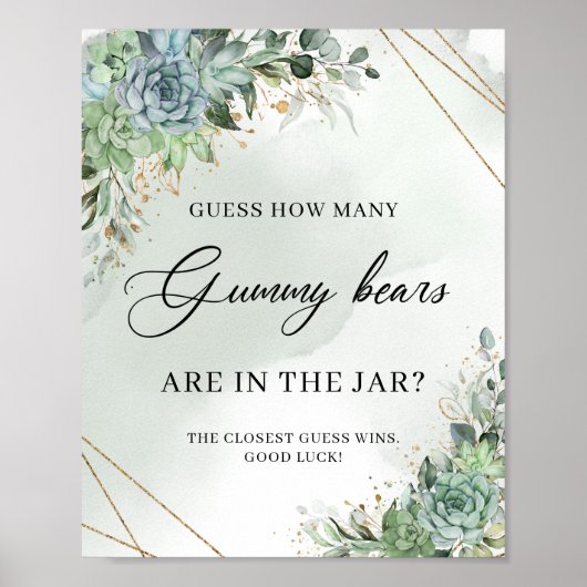 Succulents greenery raden hoeveel Beer er aan Gumm Poster (Voorkant)