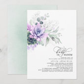 Succulents Greenery Silver Leaves Boho Baby shower Kaart (Voorkant / Achterkant)