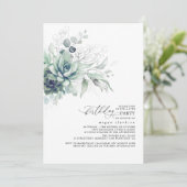 Succulents Greenery Silver Leaves Boho Birthday Kaart (Staand voorkant)