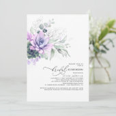 Succulents Greenery Silver Leaves Bridal Luncheon Kaart (Staand voorkant)