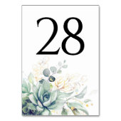 Succulents Greenery Table Number Kaarten (Voorkant)