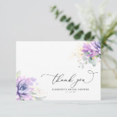 Succulents Greenery Vrijgezellenfeest Dank u Bedankkaart (Staand voorkant)