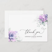 Succulents Greenery Vrijgezellenfeest Dank u Bedankkaart (Voorkant / Achterkant)