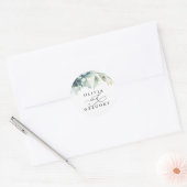 Succulents Greenery Wedding Classic Round Sticker (Envelop)