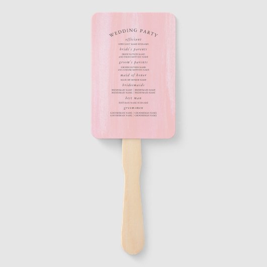 Succulents Greenery Wedding Programme Hand Fan Handwaaier (Achterkant)