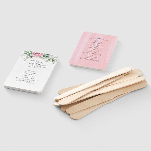 Succulents Greenery Wedding Programme Hand Fan Handwaaier (Niet-gemonteerd)