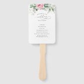 Succulents Greenery Wedding Programme Hand Fan Handwaaier (Voorkant)