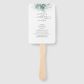 Succulents Greenery Wedding Programme Hand Fan Handwaaier (Voorkant)