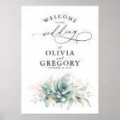 Succulents Greenery Wedding Welcome Poster (Voorkant)