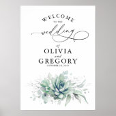 Succulents Greenery Wedding Welcome Poster (Voorkant)