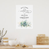 Succulents Greenery Wedding Welcome Poster (Keuken)