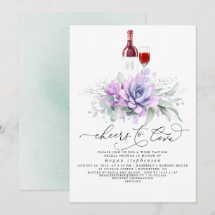 Succulents Greenery Wine Tasting Vrijgezellenfeest Kaart