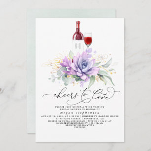 Succulents Greenery Wine Tasting Vrijgezellenfeest Kaart