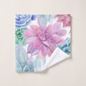 Succulents Modern Chic Fiesta Garden Floral White Bad Handdoek (Wasdoekje)