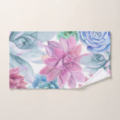 Succulents Modern Chic Fiesta Garden Floral White Bad Handdoek (Handdoek)