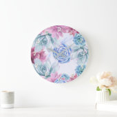 Succulents Modern Chic Fiesta Garden Floral White Grote Klok (Huis)