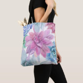 Succulents Modern Chic Fiesta Garden Floral White Tote Bag (Dichtbij)