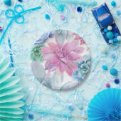 Succulents Modern Chic Marble Vrijgezellenfeest Fi Papieren Bordje (Feest)