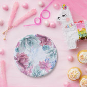 Succulents Modern Chic Marble Vrijgezellenfeest Fi Papieren Bordje (Feest)