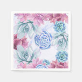 Succulents Modern Chic Marble Vrijgezellenfeest Fi Servet (Voorkant)