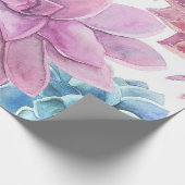 Succulents Modern Chic White Fiesta Garden Floral Cadeaupapier (Hoek)
