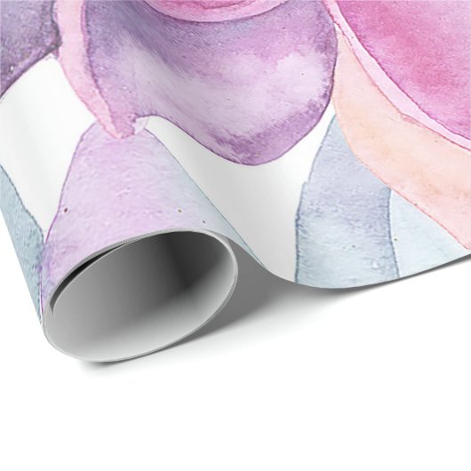 Succulents Modern Chic White Fiesta Garden Floral Cadeaupapier (Rol Hoek)