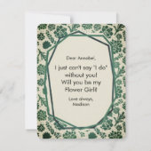 Succulents Natural zal je mijn Bloemenmeisje zijn Kaart (Achterkant)