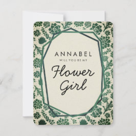 Succulents Natural zal je mijn Bloemenmeisje zijn Kaart