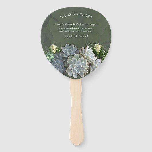 Succulents of Hues Bleek Blues Handwaaier (Achterkant)