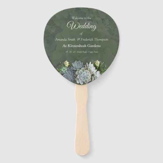 Succulents of Hues Bleek Blues Handwaaier (Voorkant)