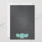 Succulents on Chalkboard Woman's Birthday Invite Kaart (Achterkant)