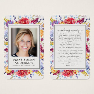 Succulents Photo Funeral Memorial Prayer Kaart