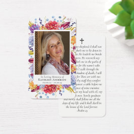 Succulents Photo Memorial Prayer Kaart