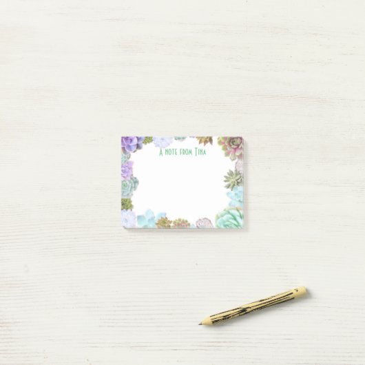 Succulents Post-it-notitiepad Post-it® Notes (Op bureau)