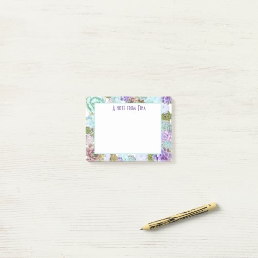 Succulents Post-it-notitiepad Post-it® Notes (Op bureau)