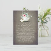 Succulents Pumpkins Gold Leaves Wedding Details Informatiekaartje (Staand voorkant)