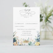 Succulents Pumpkins Greenery and Gold Wedding RSVP (Staand voorkant)