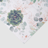 Succulents Roos Gold Eucalyptus Leaves Greenery Tissuepapier (Detail)
