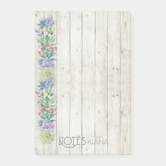 Succulents Row and Rustic Wood Wedding ID515 Post-it® Notes (Voorkant)