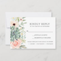 Succulents RSVP bruiloft insert card