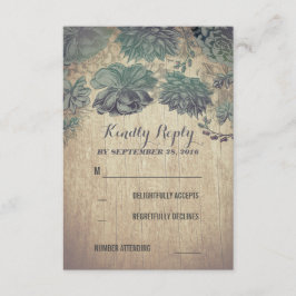 Succulents Rustic Wedding RSVP Kaarten Kaartje