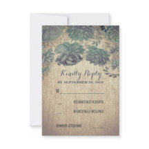 Succulents Rustic Wedding RSVP Kaarten