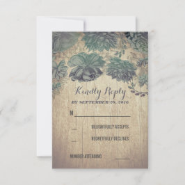 Succulents Rustic Wedding RSVP Kaarten Kaartje