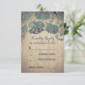 Succulents Rustic Wedding RSVP Kaarten Kaartje (Staand voorkant)