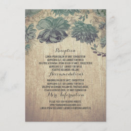 Succulents Rustic Wood Wedding Details Informatiekaartje