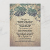 Succulents Rustic Wood Wedding Details Informatiekaartje (Voorkant)