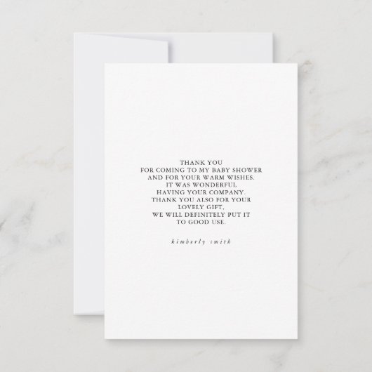 Succulents Silver Greenery Baby shower Hartelijk d Bedankkaart (Achterkant)